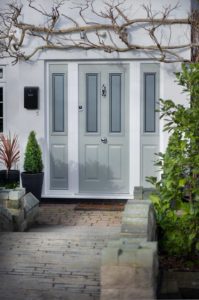 modern silver composite door