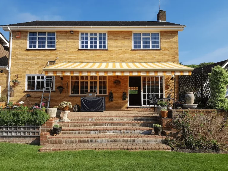 striped haus awning